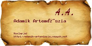 Adamik Artemíszia névjegykártya